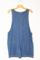 Vintage Embroidered Frogs Denim Overall Shorts (1990s)