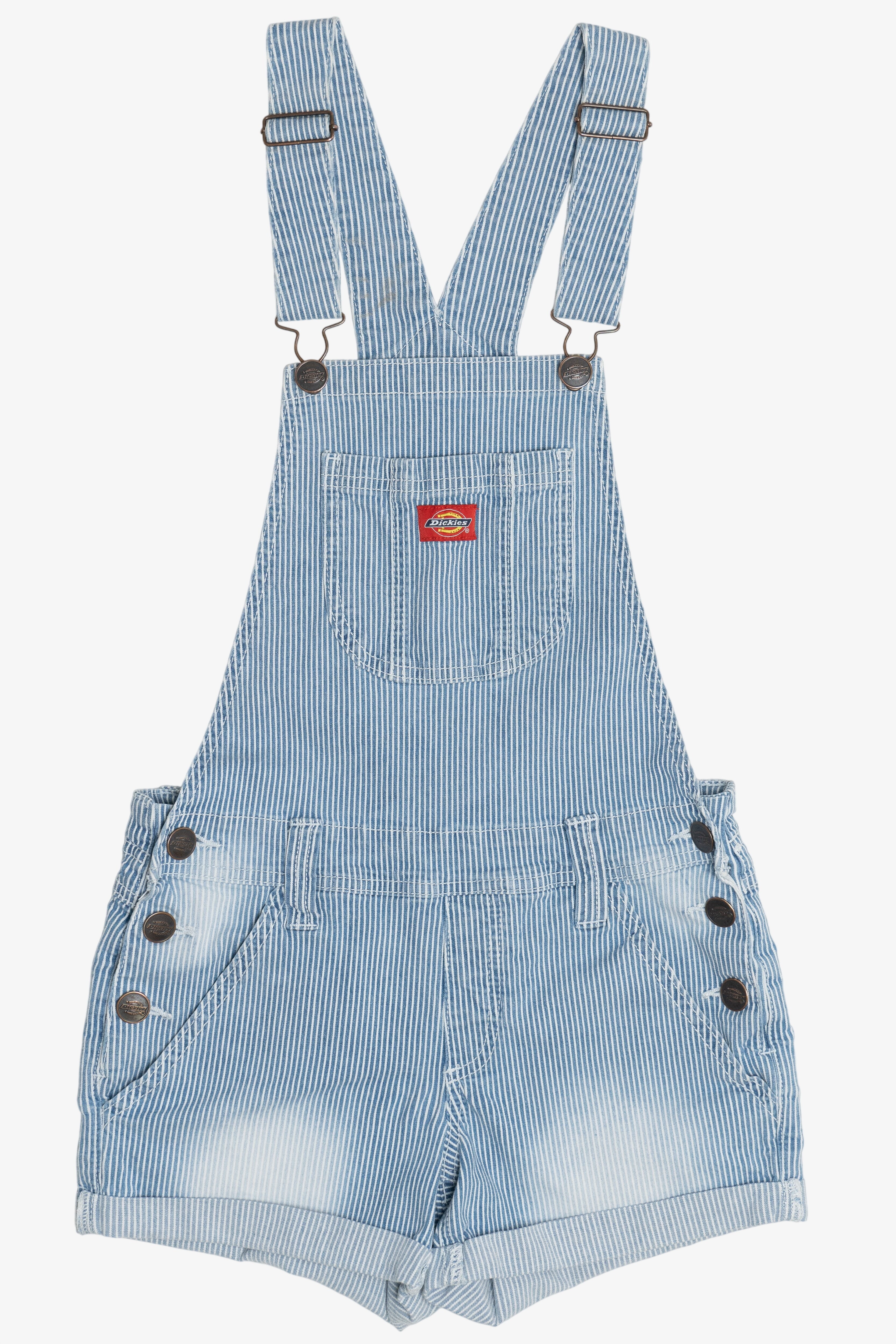 Vintage Dickies Hickory Stripe Denim Overall Shorts (2010s)