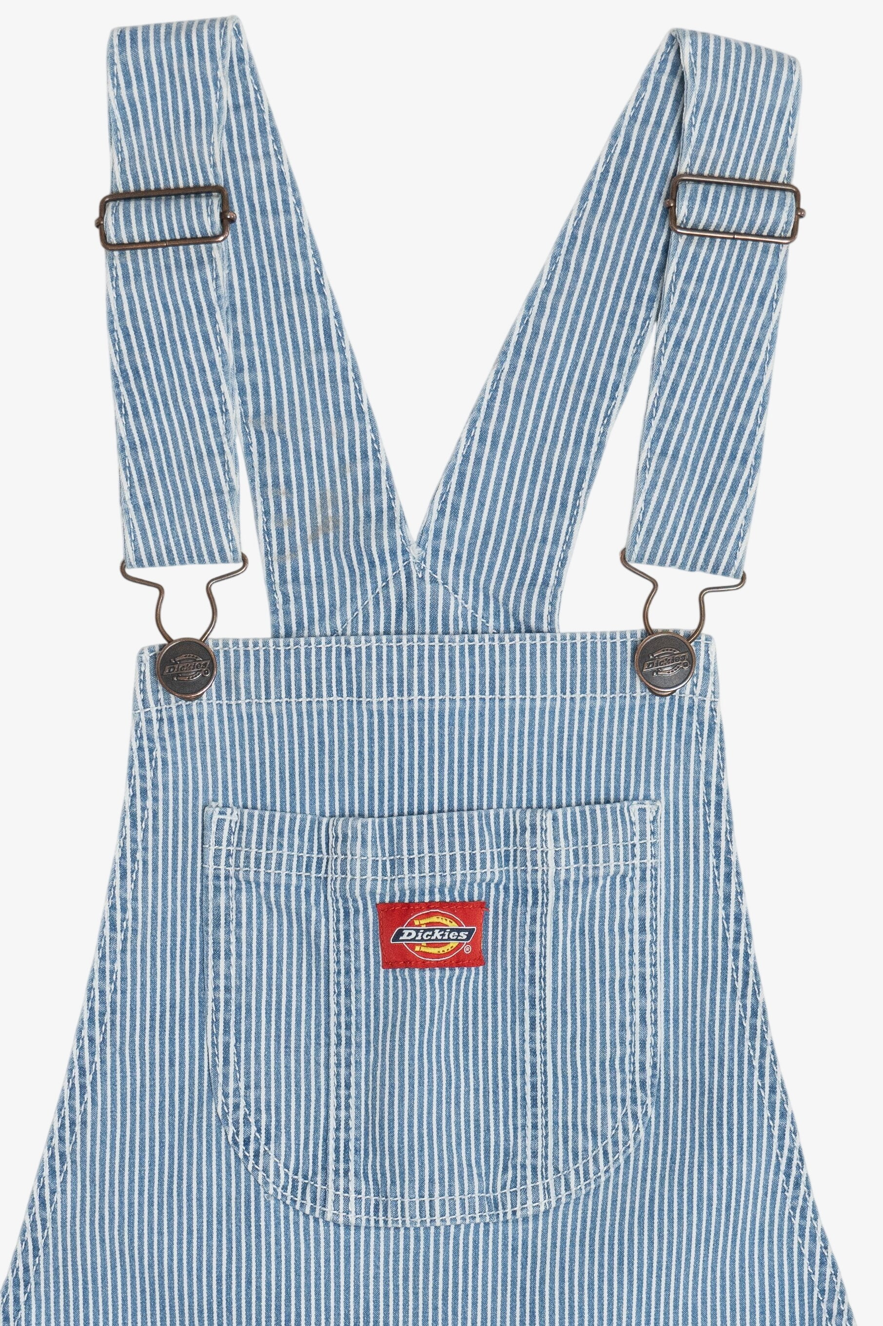 Vintage Dickies Hickory Stripe Denim Overall Shorts (2010s)