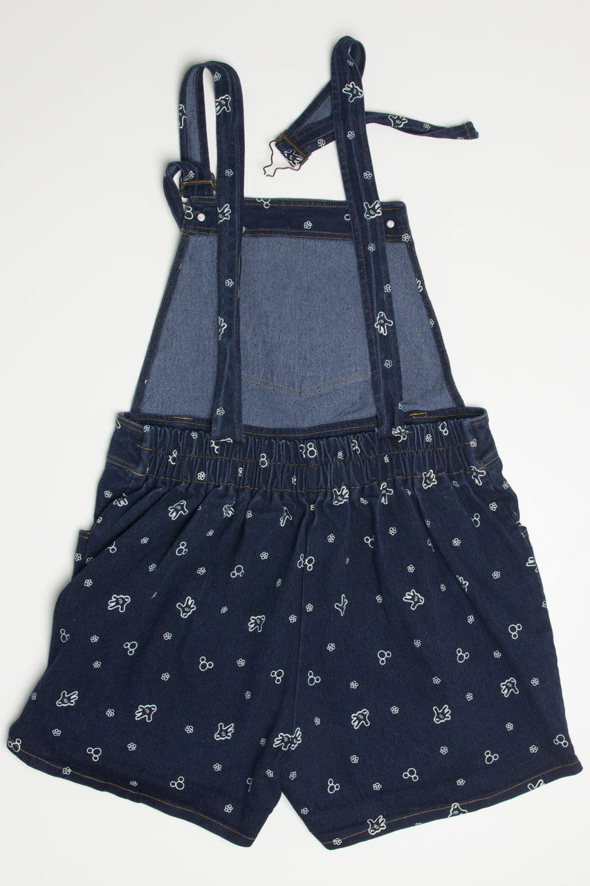 Mickey Mouse Stretch Denim Overall Shorts