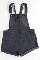 Black Distressed Denim Overall Shorts (sz. 12)