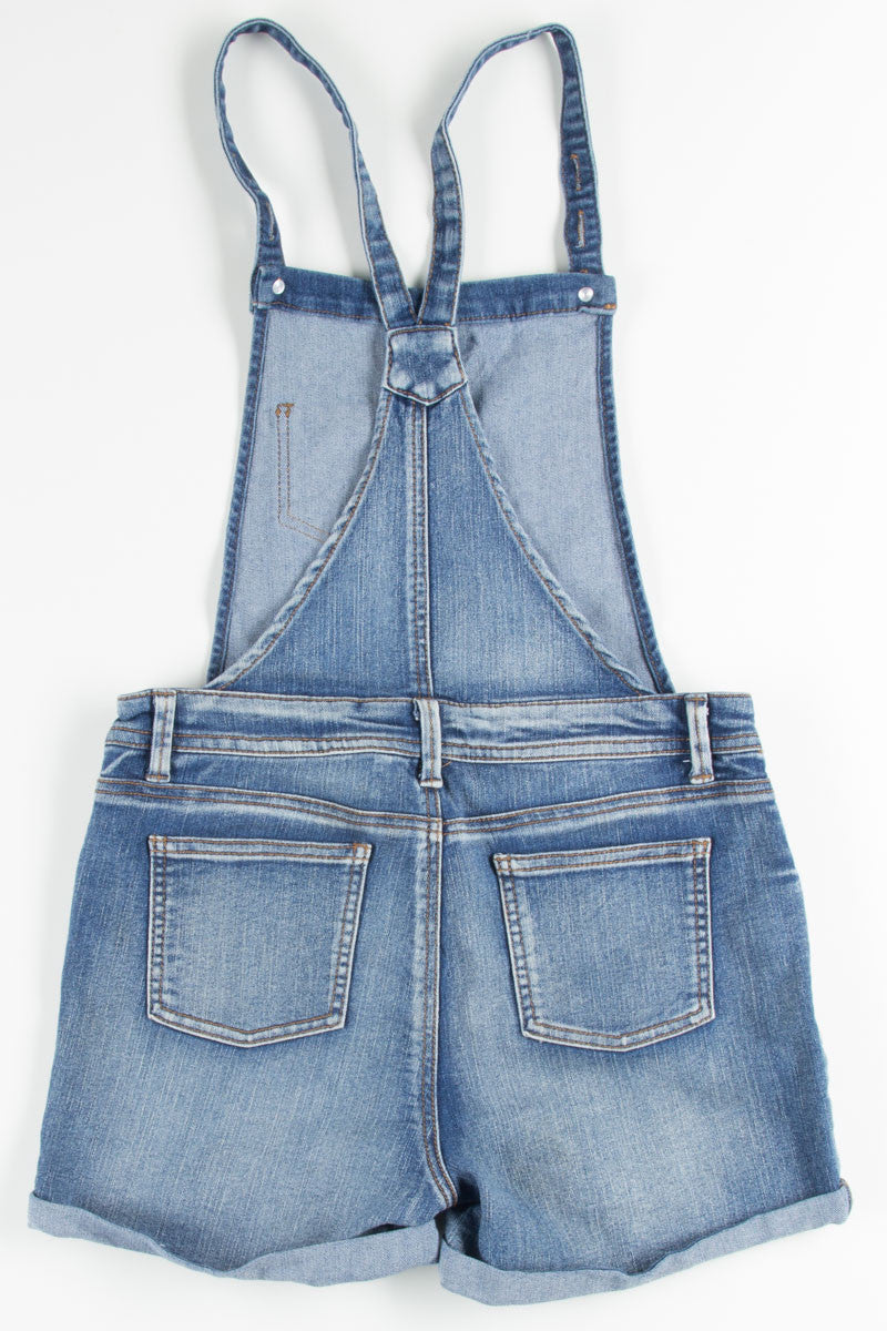 Embroidered Doodles Denim Overall Shorts (sz. Kid's XL)