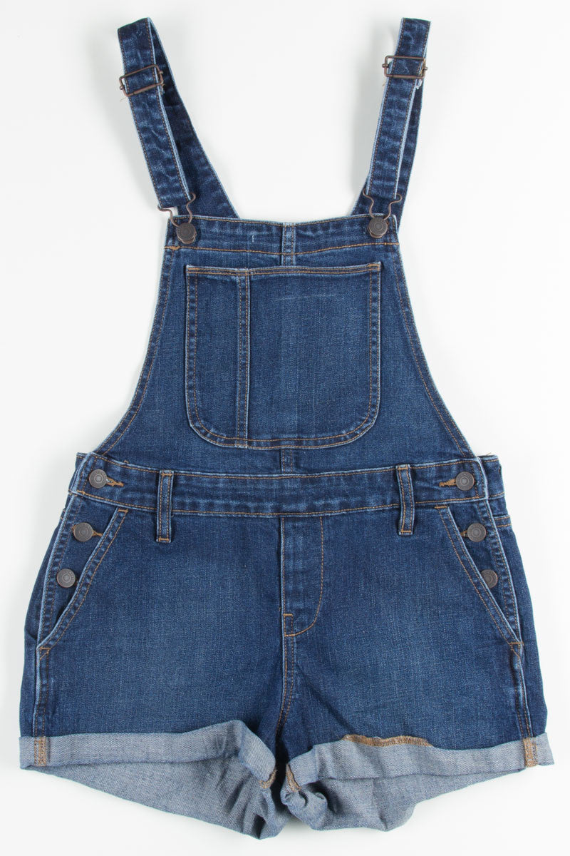 Cuffed Denim Overall Shorts (sz. XS) 1