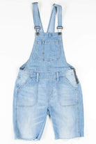 Stained Cut Off Denim Overall Shorts (sz. XS)