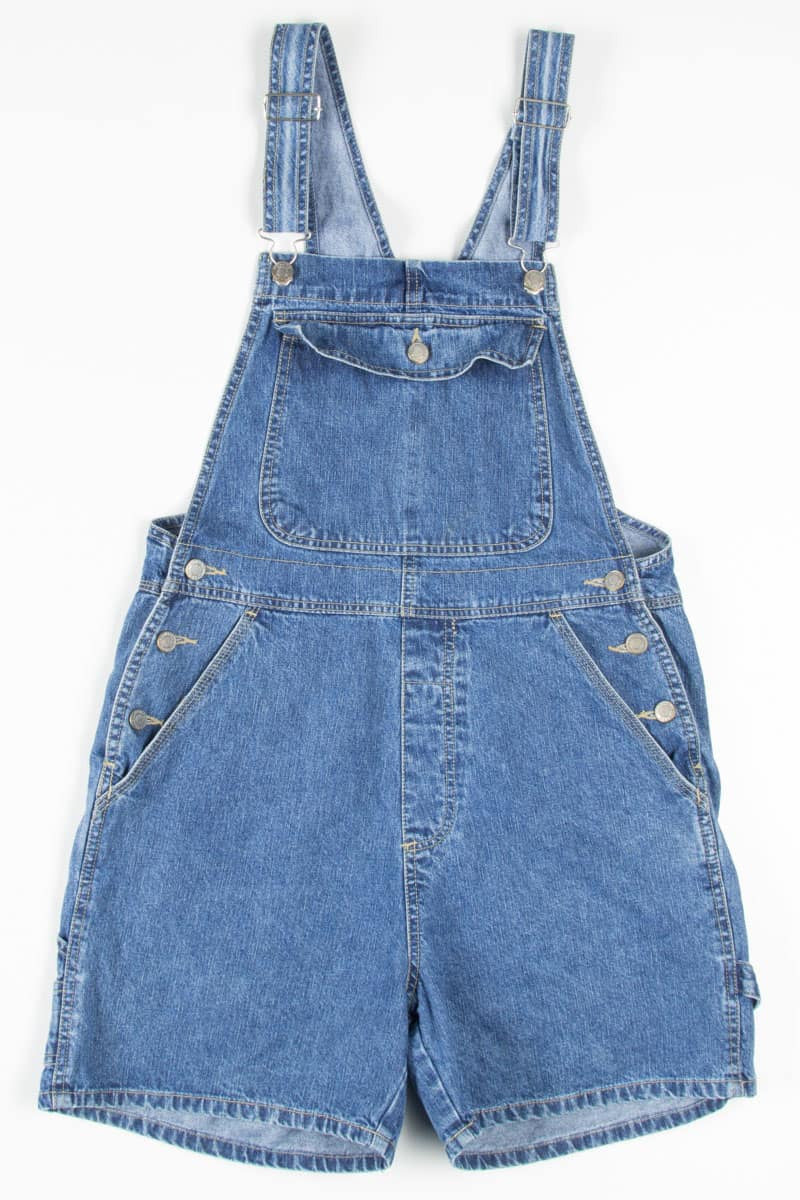 High Rise Denim Overall Shorts (sz. S)