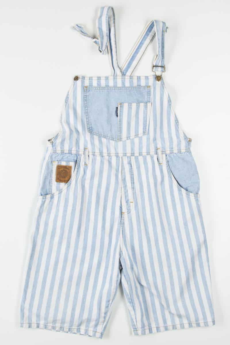 Vintage Tammy Girl Striped Denim Overall Shorts 203 (sz. 164 Cm)