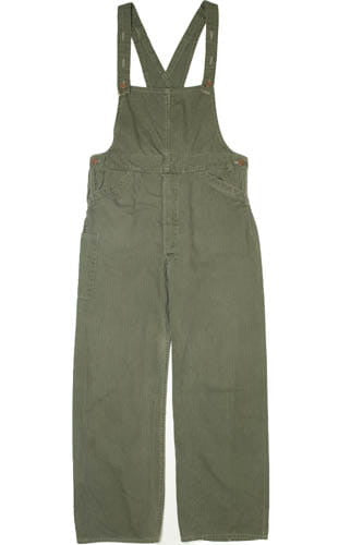 Vintage Army Green Surplus Denim Overalls