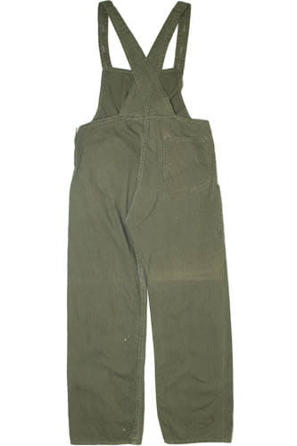 Vintage Army Green Surplus Denim Overalls
