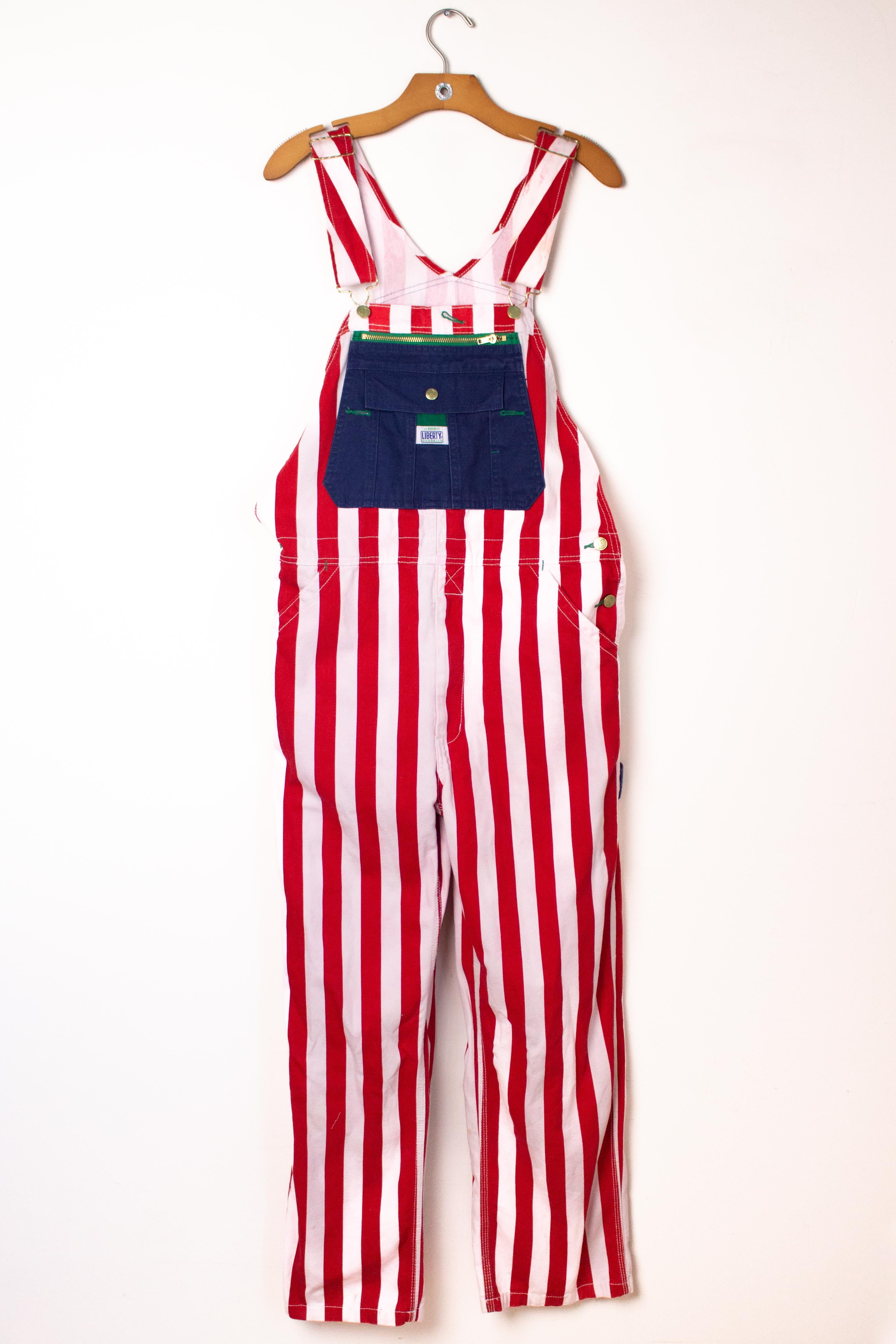 Vintage Red Striped Liberty Denim Overalls (2000s)