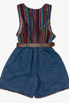 Vintage Kid Size Jazz Kids Denim Belted Romper (1980s)