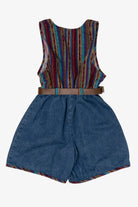 Vintage Kid Size Jazz Kids Denim Belted Romper (1980s)