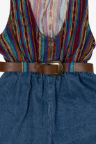 Vintage Kid Size Jazz Kids Denim Belted Romper (1980s)