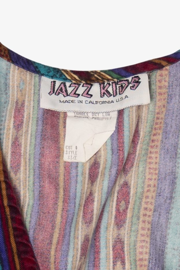 Vintage Kid Size Jazz Kids Denim Belted Romper (1980s)