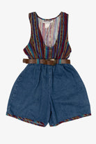 Vintage Kid Size Jazz Kids Denim Belted Romper (1980s)
