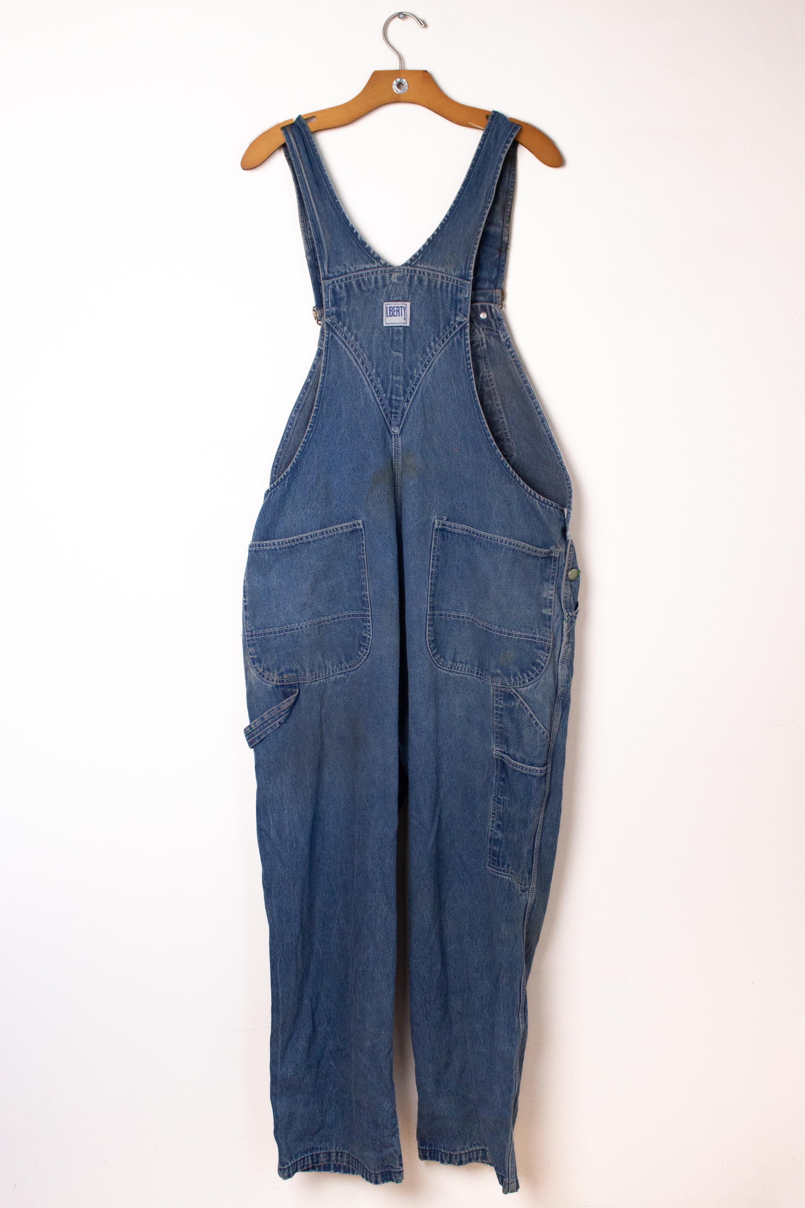 VINTAGE Liberty Denim Overalls Workwear 34 x 30 Mens 1990s Blue