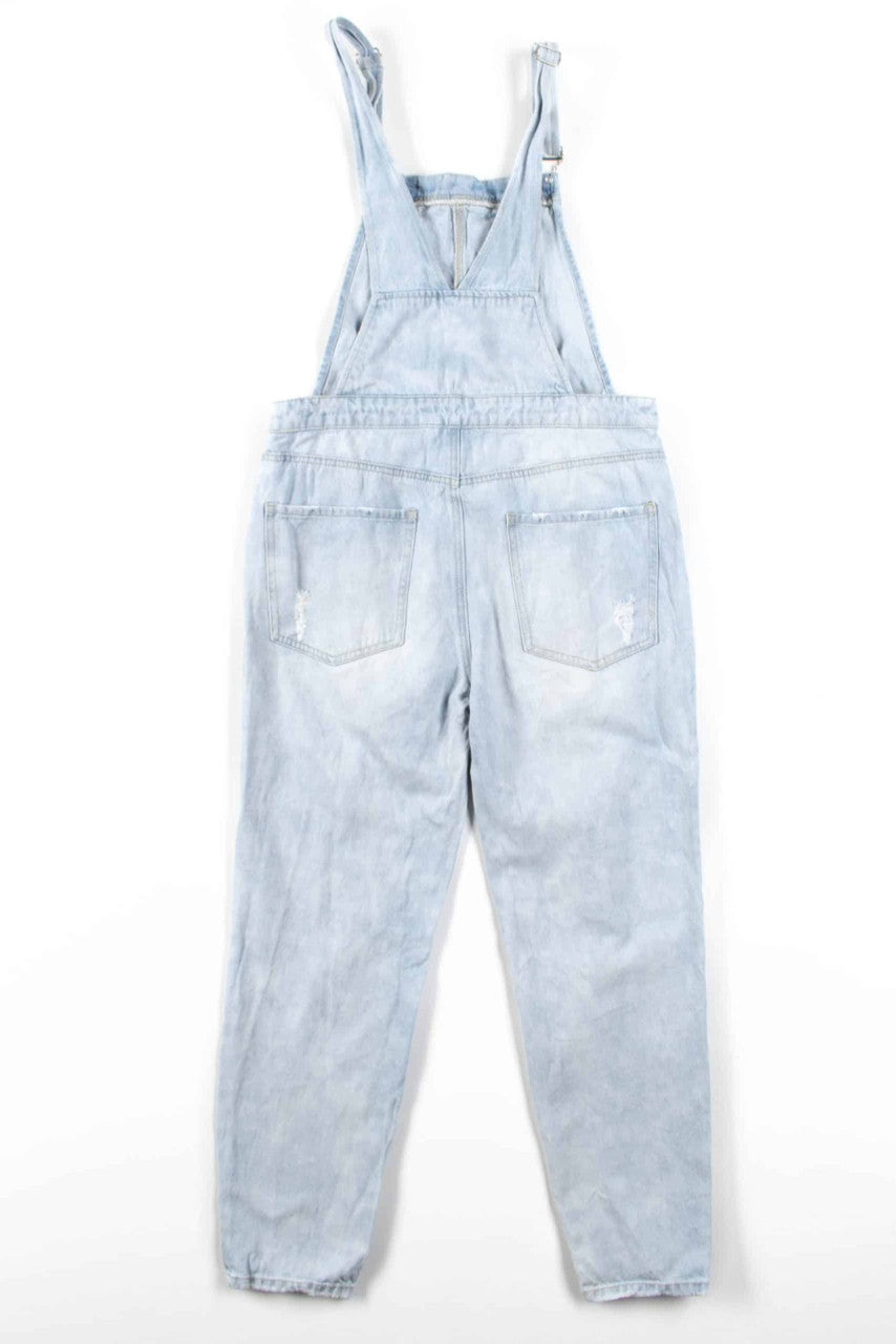 Acid Wash Distressed Denim Overalls (sz. 31)