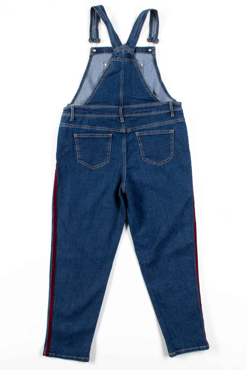 Floral Embroidered Denim Overalls (sz. XL 14-16)