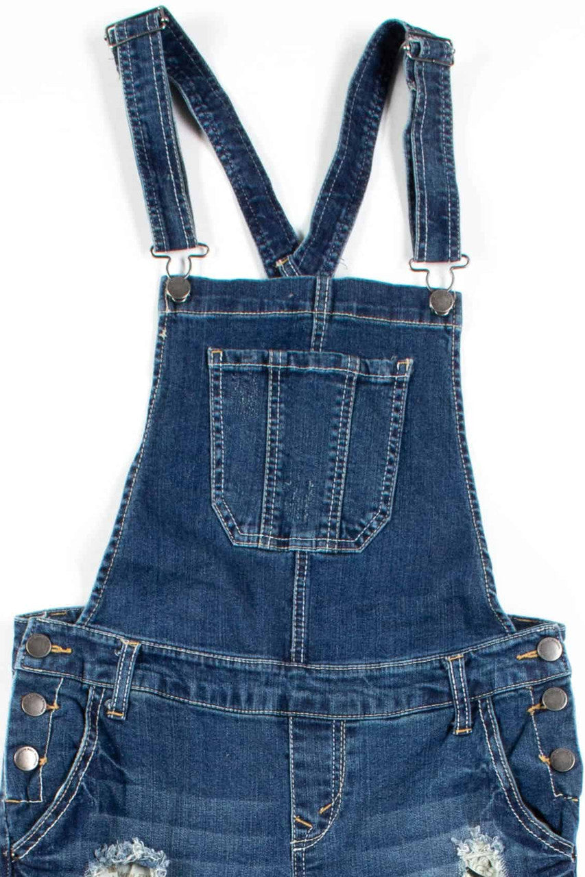 Distressed Skinny Denim Overalls (sz. MR)