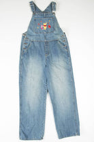 Embroidered Winnie The Pooh Distressed Overalls