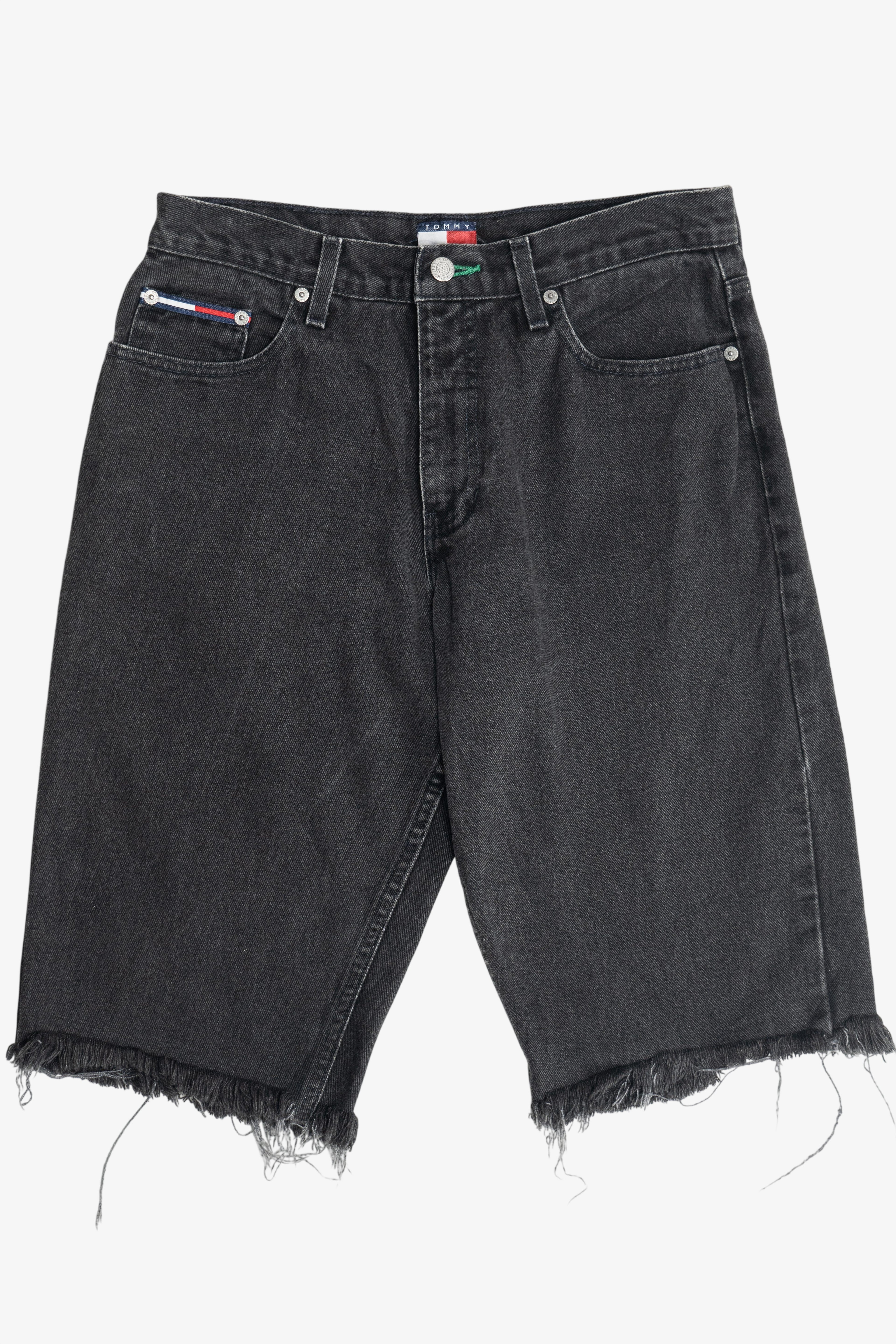 Vintage Tommy Hilfiger Faded Black Cut Off Denim Shorts (1990s)