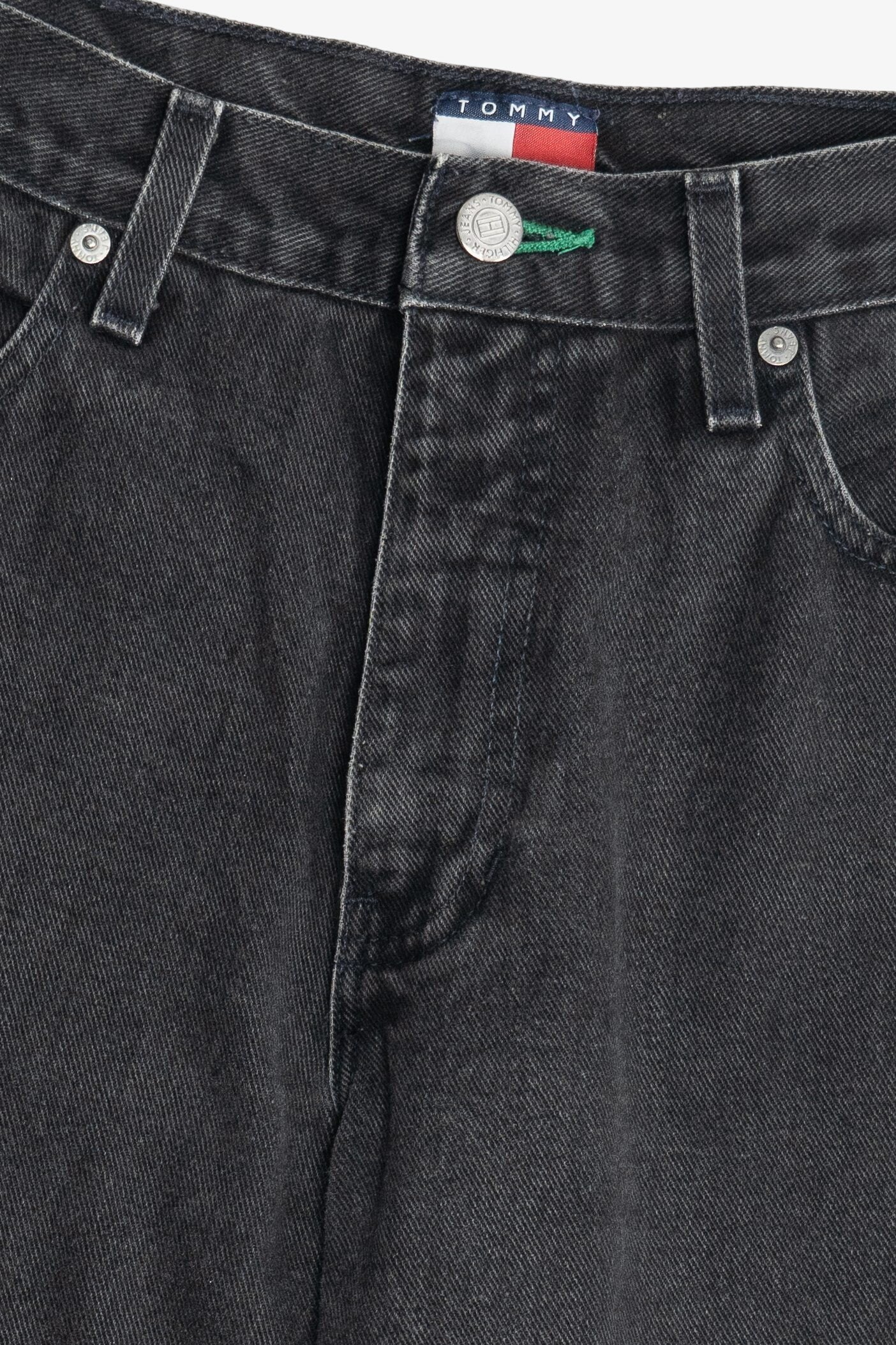 Vintage Tommy Hilfiger Faded Black Cut Off Denim Shorts (1990s)