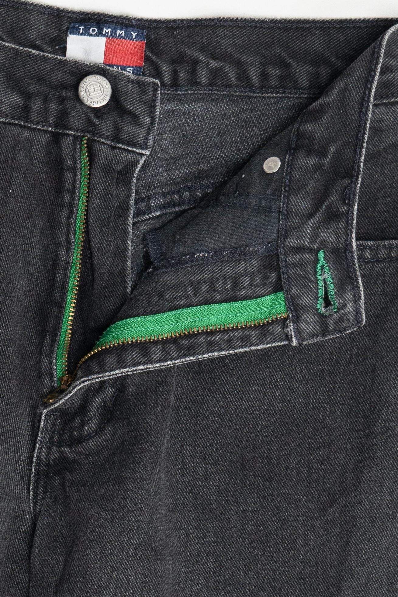 Vintage Tommy Hilfiger Faded Black Cut Off Denim Shorts (1990s)