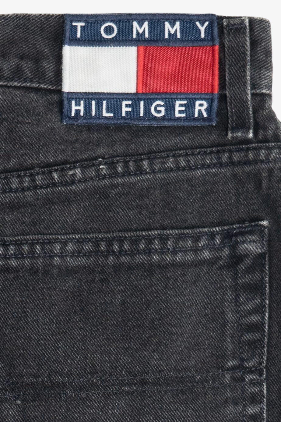 Vintage Tommy Hilfiger Faded Black Cut Off Denim Shorts (1990s)