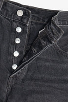 Levi's Premium 501 Distressed Faded Black Cut Off Denim Shorts (2020s)