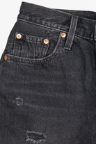 Levi's Premium 501 Distressed Faded Black Cut Off Denim Shorts (2020s)