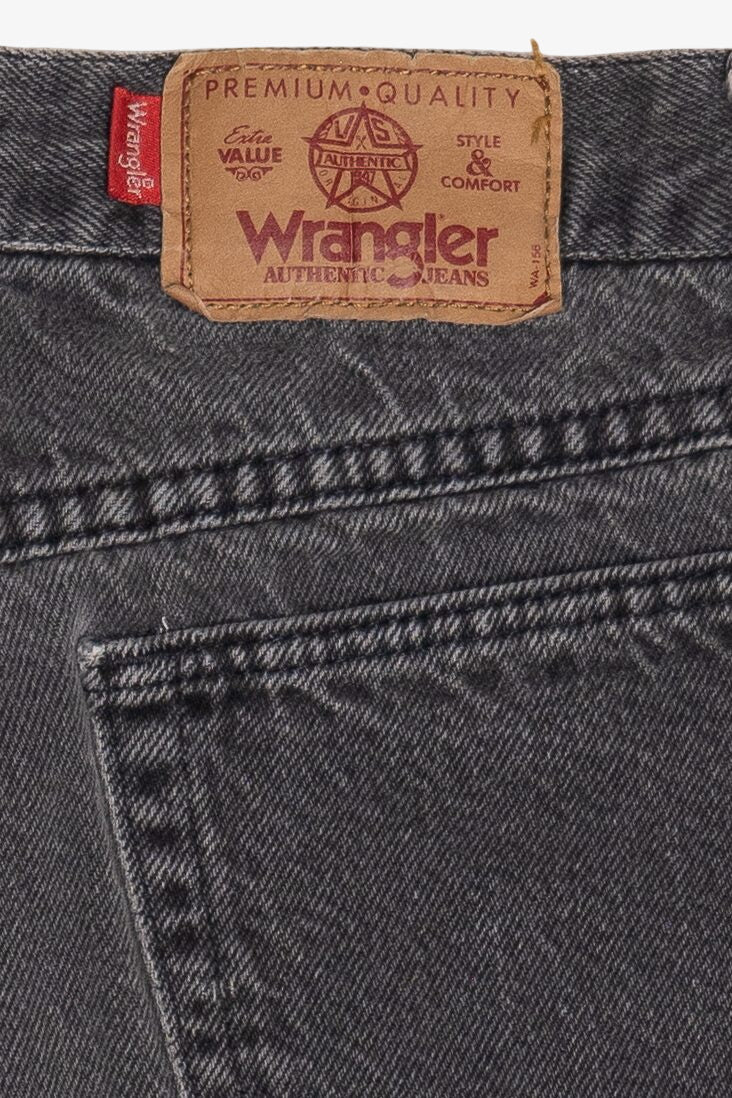 Vintage Wrangler Faded Black Distressed Denim Shorts (1990s)