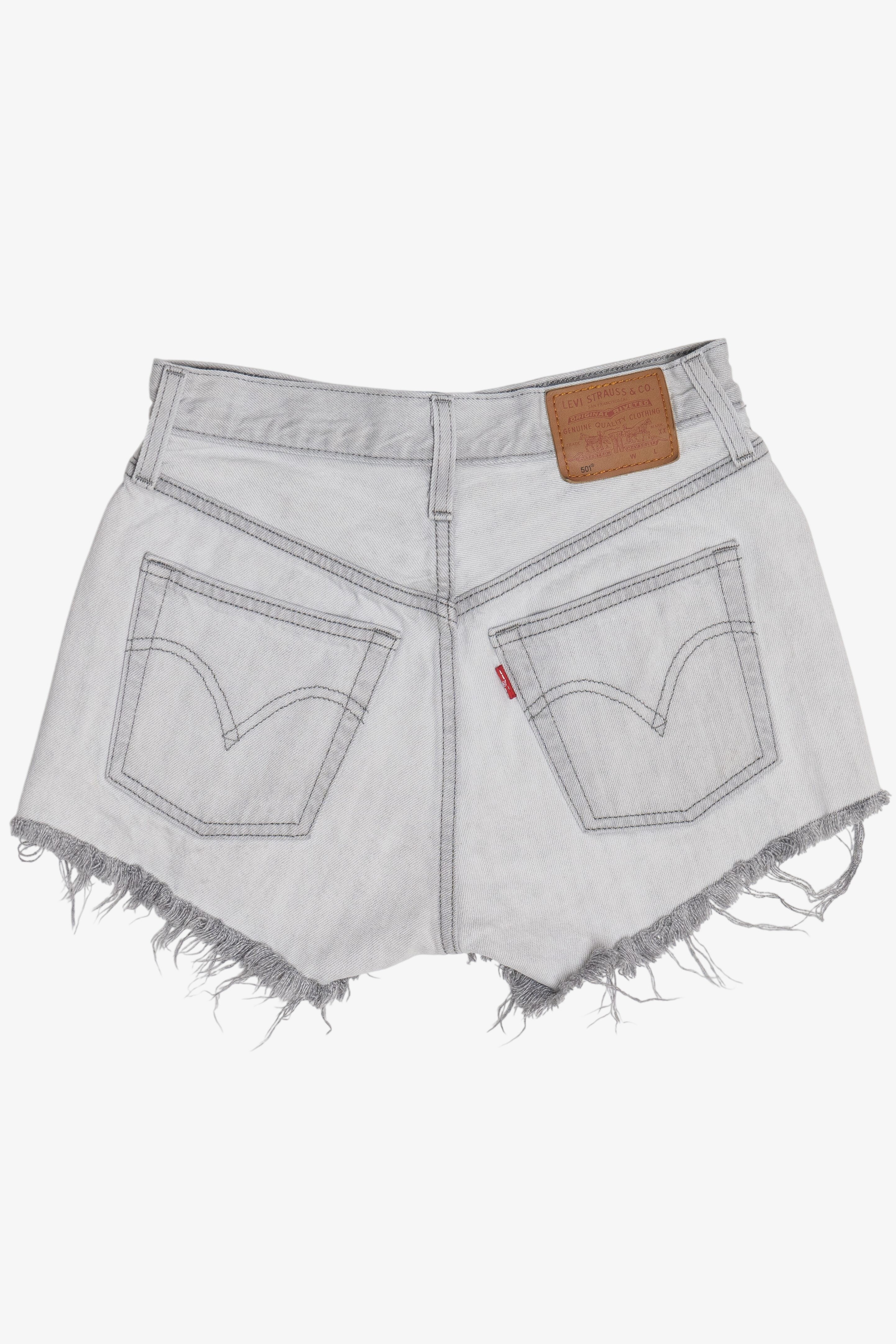 Levi's Premium 501 Button Fly Light Gray Denim Shorts (2020s)