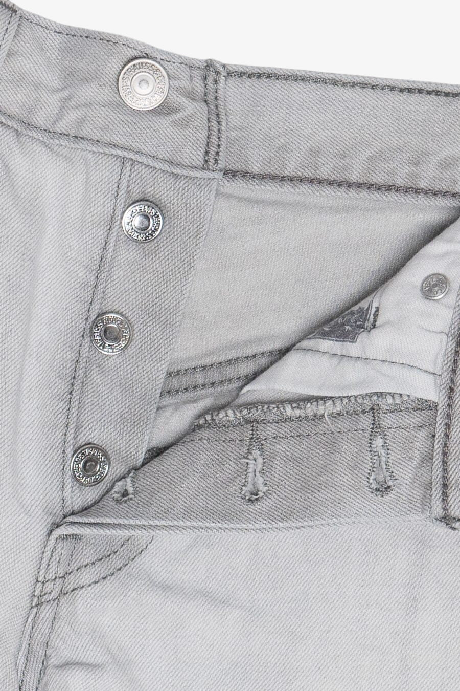 Levi's Premium 501 Button Fly Light Gray Denim Shorts (2020s)