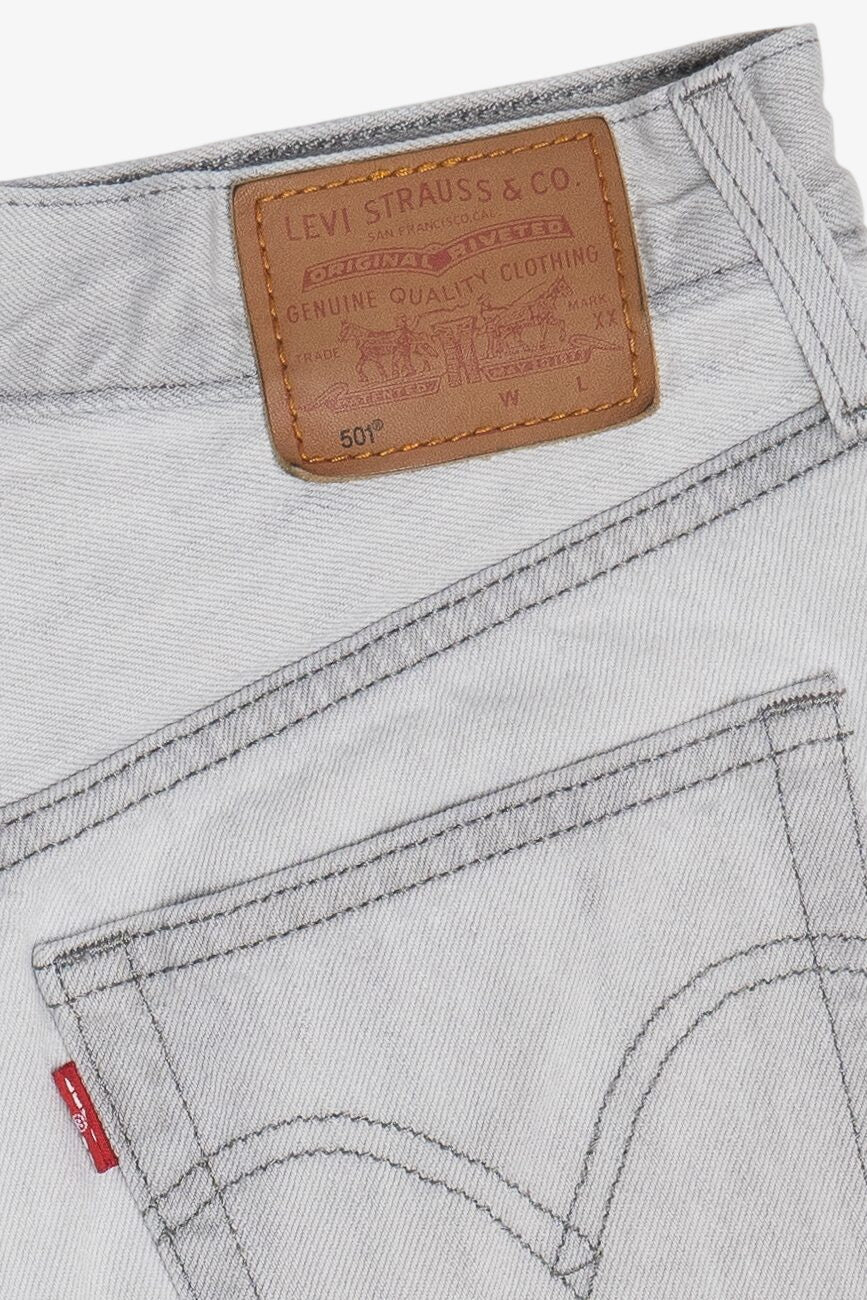 Levi's Premium 501 Button Fly Light Gray Denim Shorts (2020s)