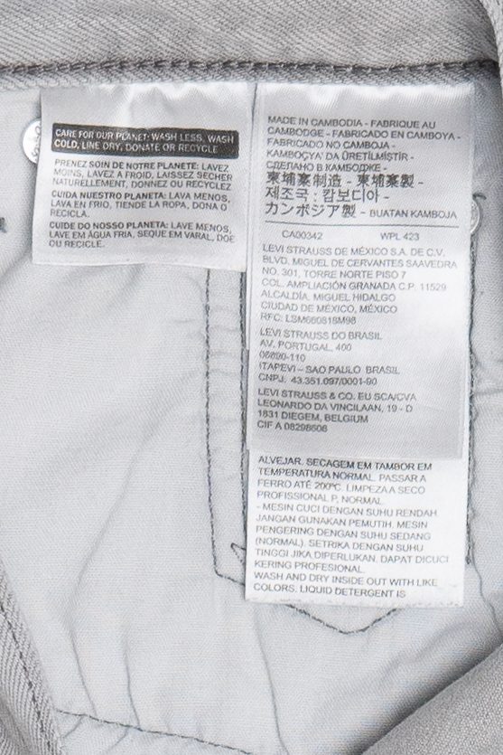 Levi's Premium 501 Button Fly Light Gray Denim Shorts (2020s)