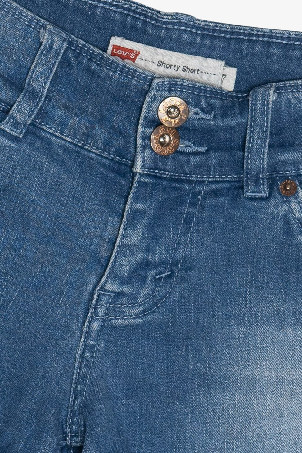 Levi's "Shorty Short" Double Button Denim Shorts (2010s)