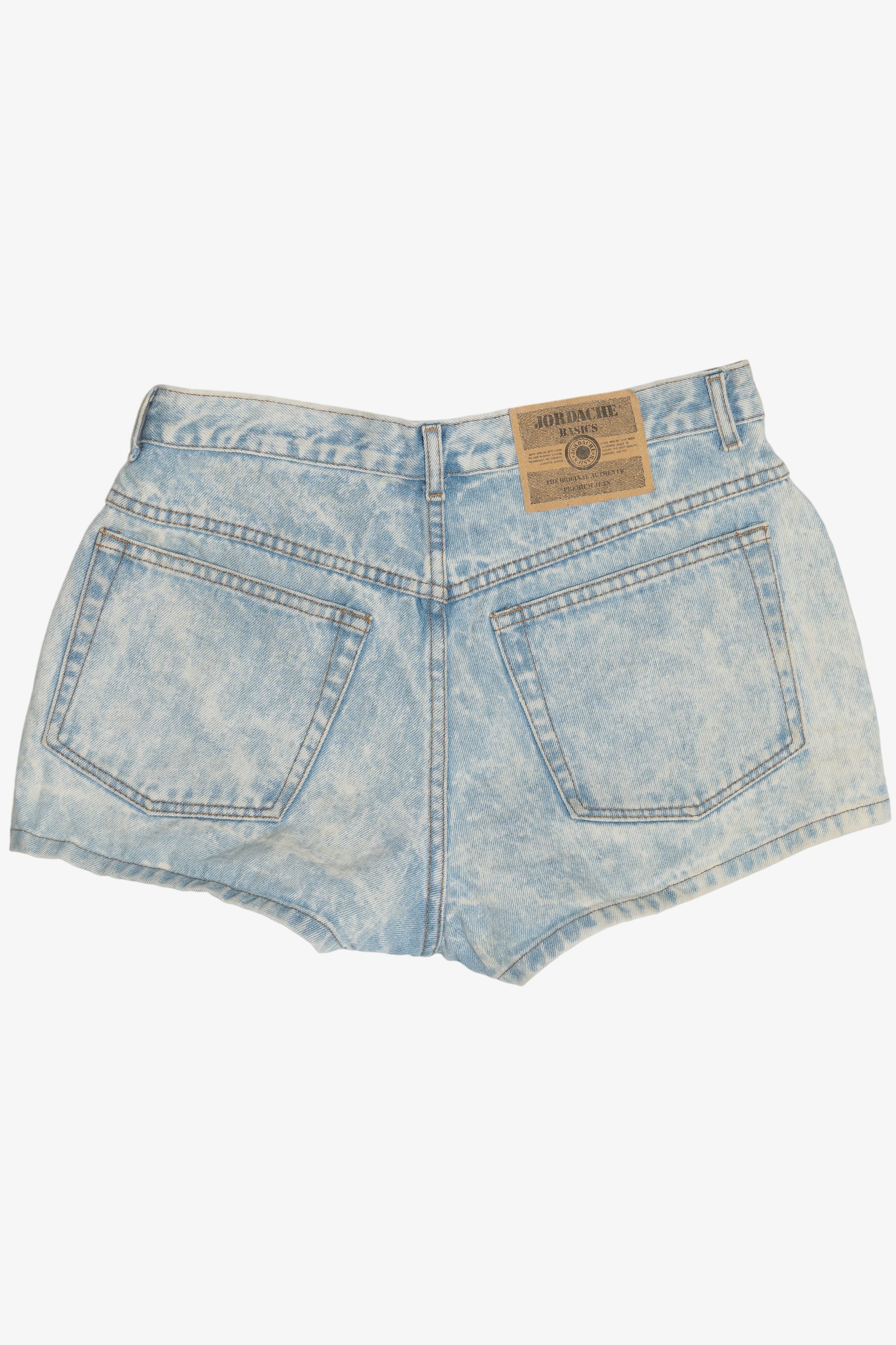 Vintage Jordache Acid Wash Embroidered Flair Denim Shorts (1990s)