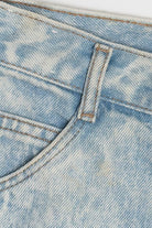 Vintage Jordache Acid Wash Embroidered Flair Denim Shorts (1990s)