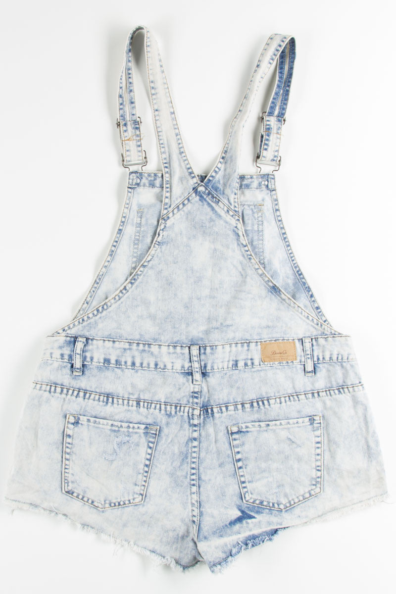 Acid Washed Cut Off Overall Shorts (sz. 10)