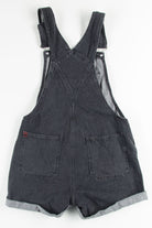 Black Cuffed Denim Overal Shorts (sz. M)
