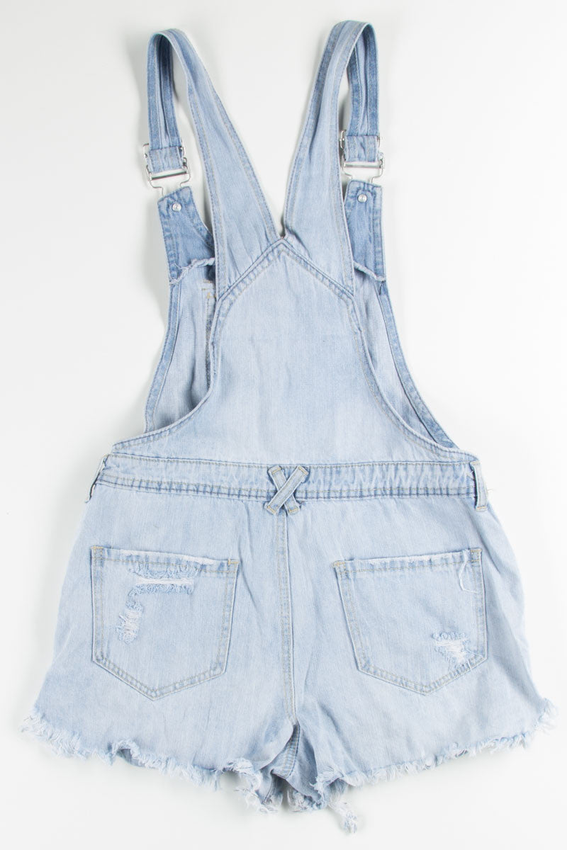 Distressed Denim Overall Shorts (sz. 9/10)