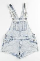 Acid Washed Cut Off Overall Shorts (sz. 10)