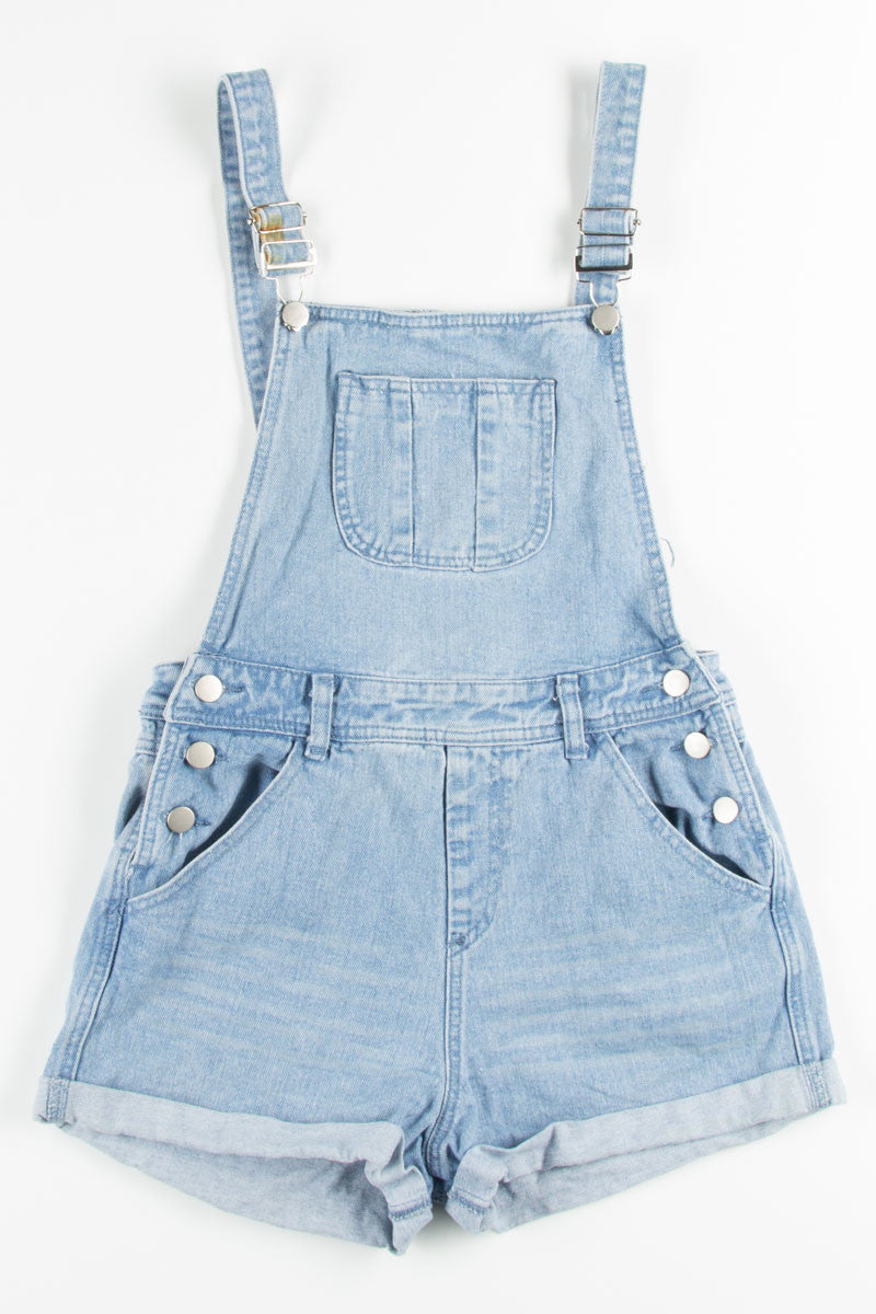 Cuffed Denim Overall Shorts (sz. 8)