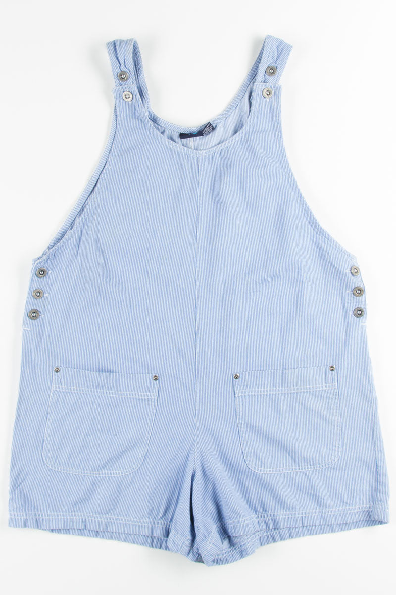 Blue Pinstriped Overall Shorts (sz. L)