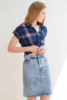 Light Wash Denim Pencil Skirt