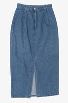 Vintage Mixed Blues Denim Maxi Skirt (1990s)