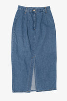 Vintage Mixed Blues Denim Maxi Skirt (1990s)