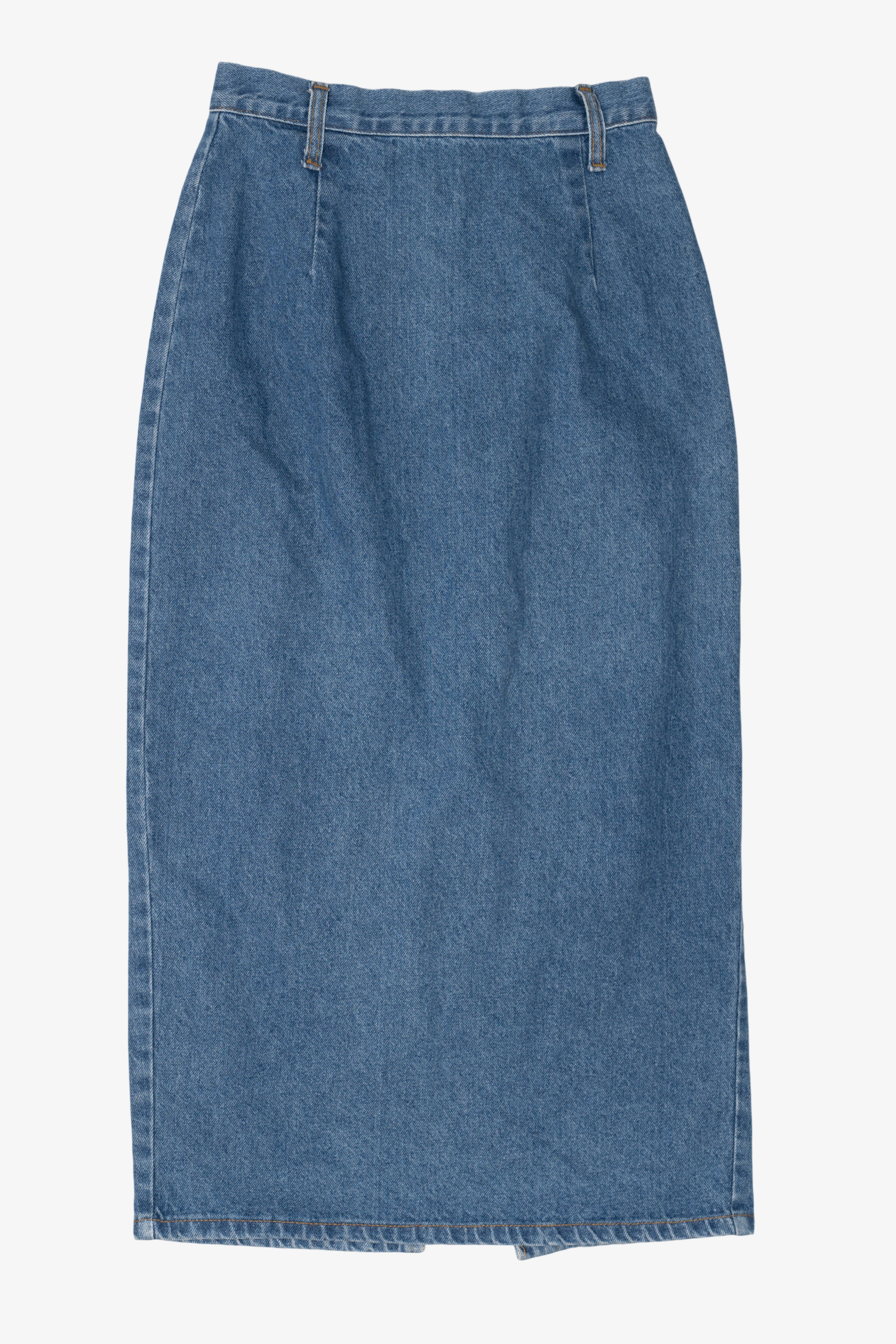 Vintage Mixed Blues Denim Maxi Skirt (1990s)