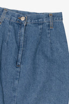 Vintage Mixed Blues Denim Maxi Skirt (1990s)