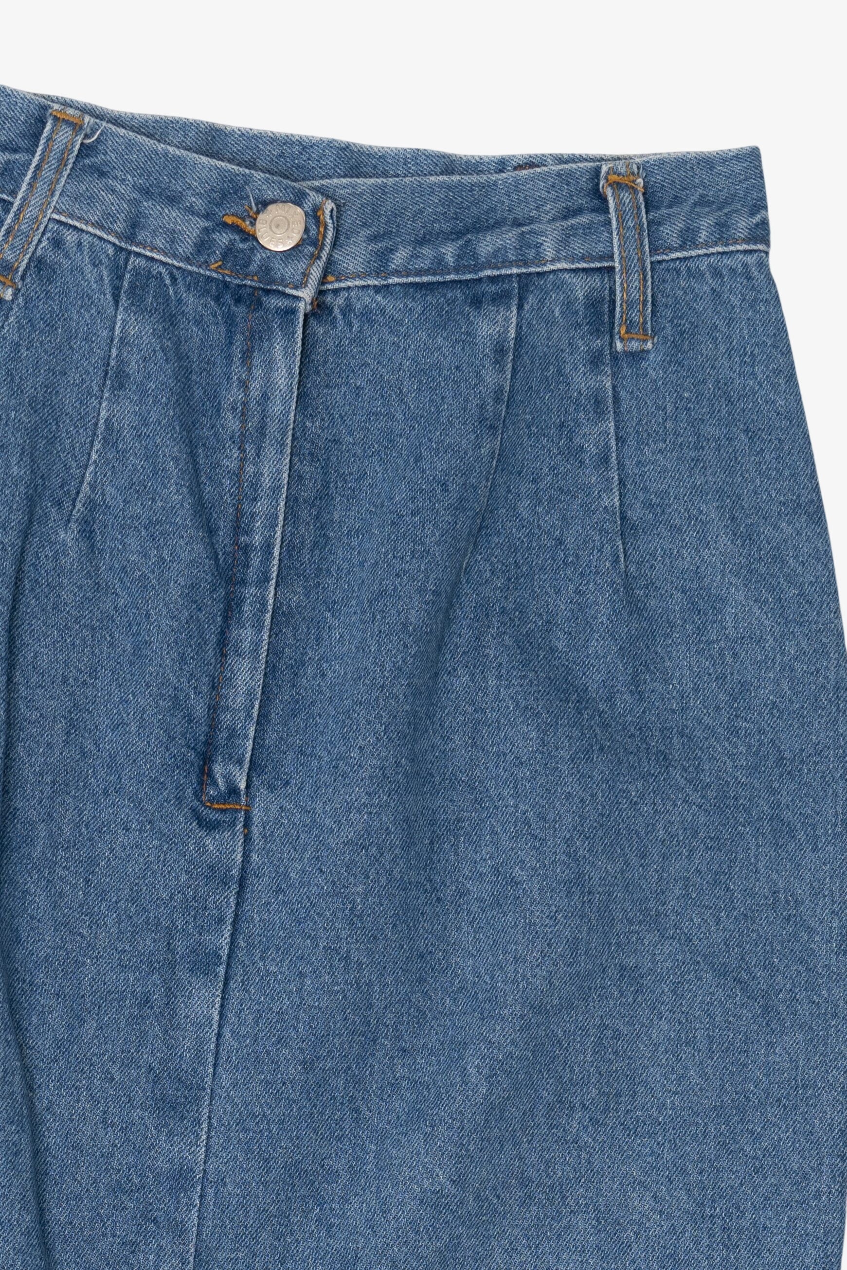 Vintage Mixed Blues Denim Maxi Skirt (1990s)