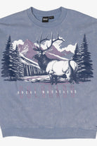 Blue Rocky Mountains Colorado Elk Wrap Around Sweatshirt